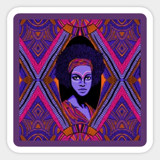 Colorful African Goddess Sticker